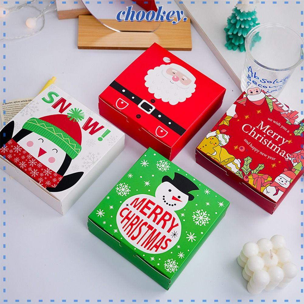 CHOOKEY Hộp Đựng Bánh Quy In Chữ Merry Christmas