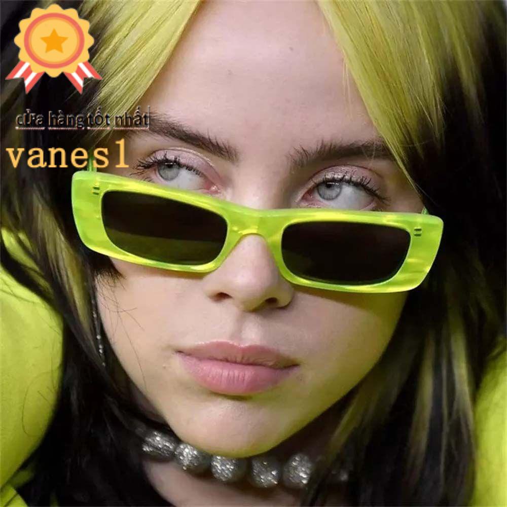 VANES1 Kính Mát Gọng Chữ Nhật Nhỏ Chống Tia UV Màu Xanh Lá Cây Phong Cách Âu Mỹ