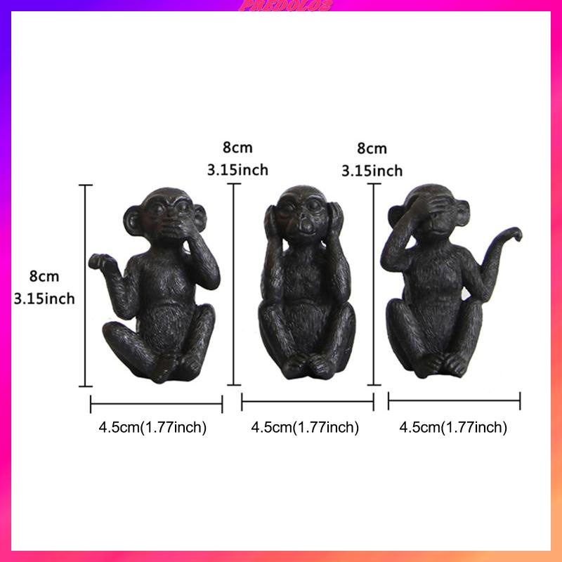 Set 3 Tượng Khỉ Sáng Tạo Trang Trí Lối Đi