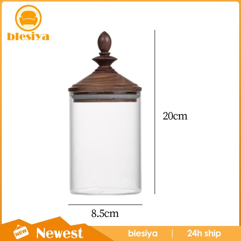 Hũ Thủy Tinh Đựng Trà / Thực Phẩm Đa Năng Có Nắp Gỗ Sắp Xếp Gọn Gàng Cho Nhà Hàng / Quán Bar / Khách Sạn