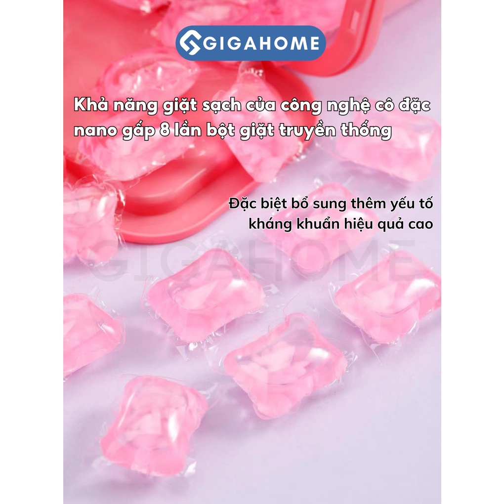 Hộp 100 Viên Giặt Xả Quần Áo Cô Đặc Hoa Anh Đào Làm Mềm Vải, Kháng Khuẩn