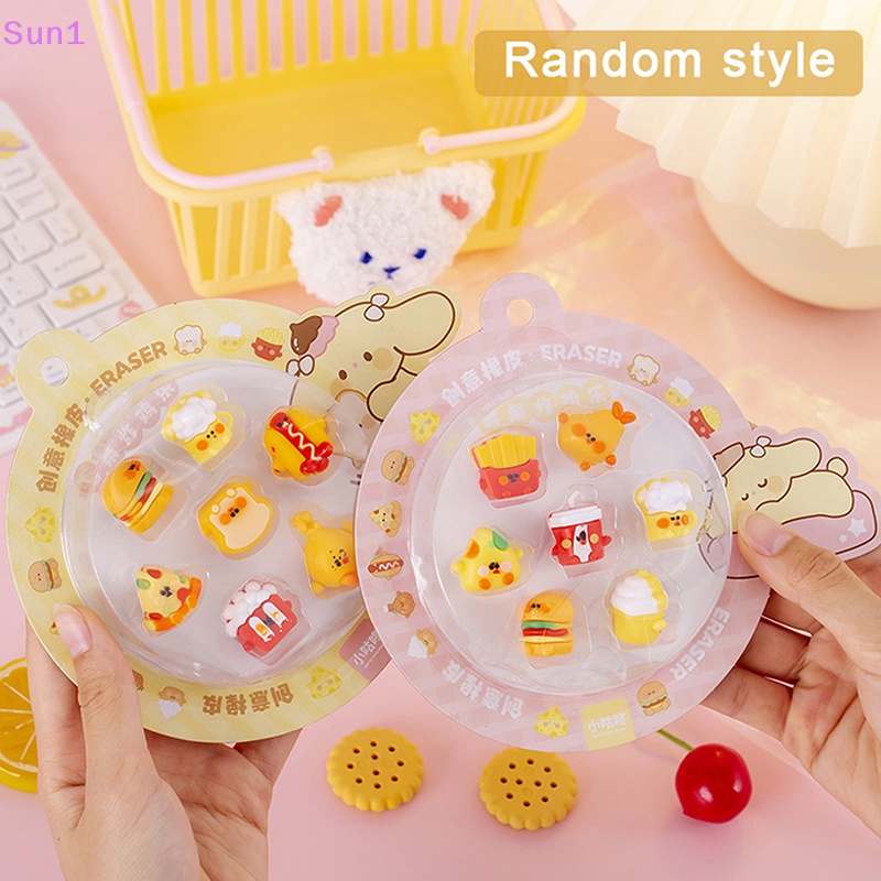 1 Set Gôm Tẩy Hình Bánh Mì Nướng Dễ Thương Dành Cho Học Sinh