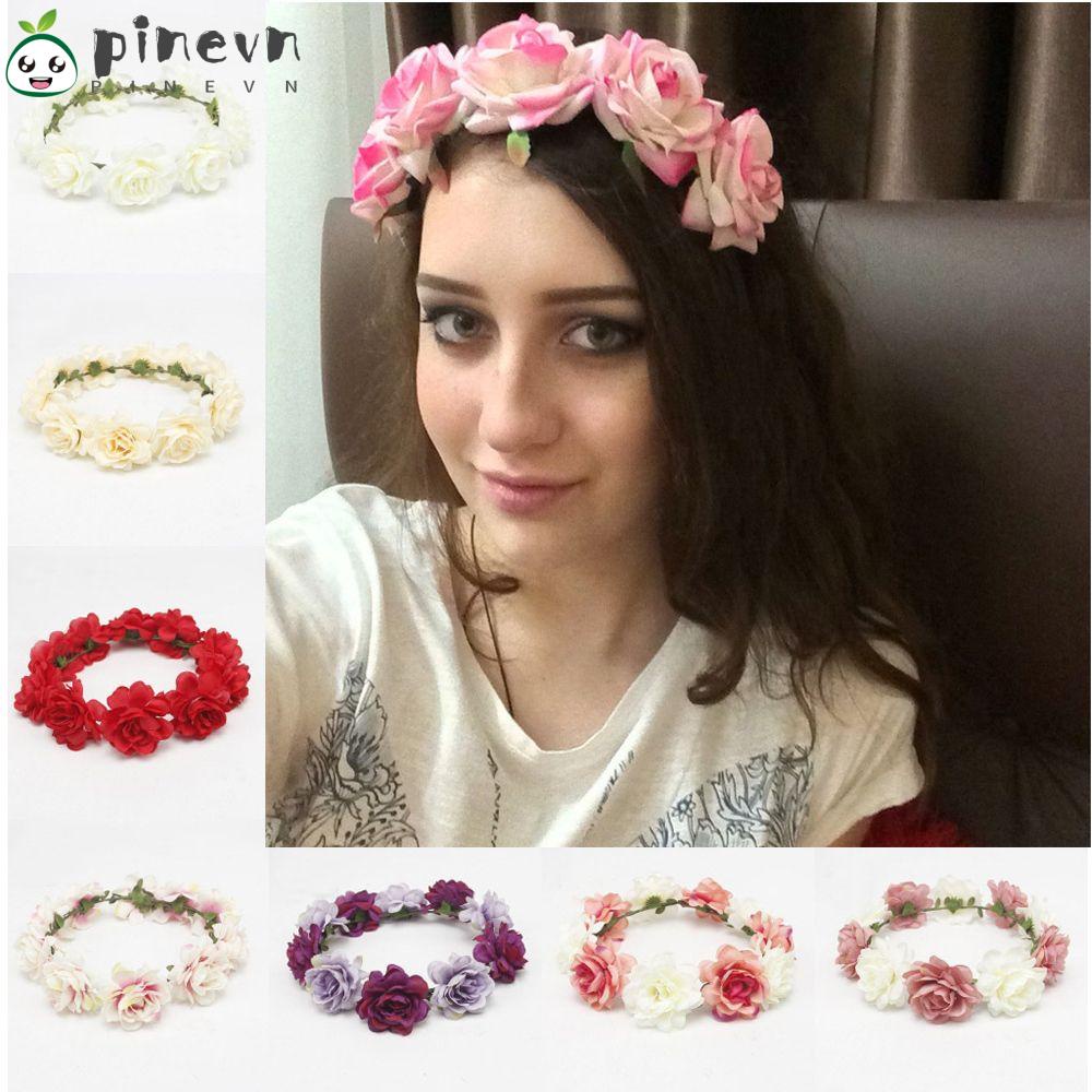 PINEVN Vòng Hoa Đội Đầu Thời Trang Dễ Thương Cho Nữ