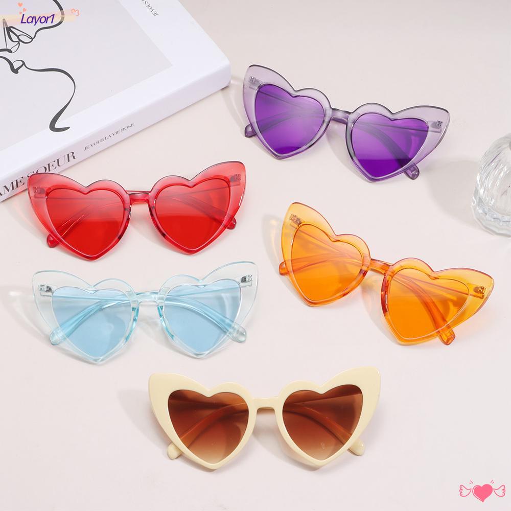 LAYOR1 Kính Râm Nữ Gọng Trái Tim Phong Cách Retro