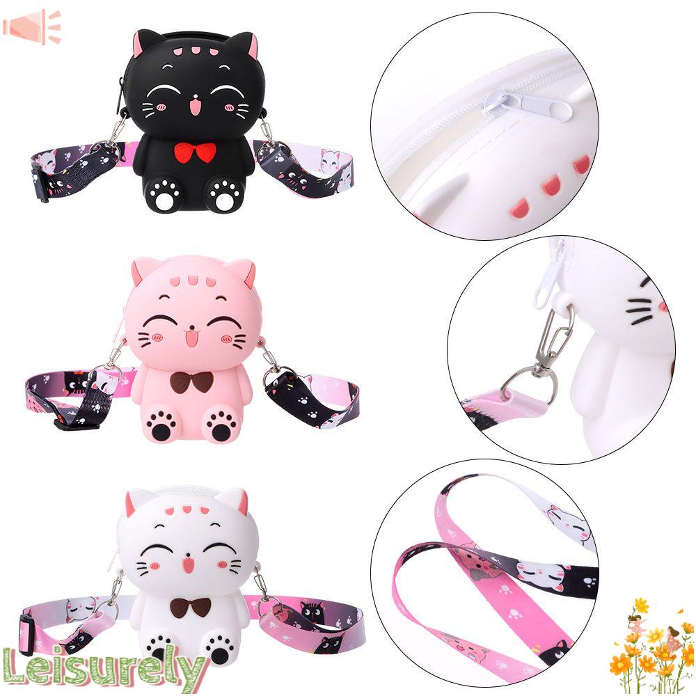 LEILY Túi Đeo Chéo Hình Mèo Con Đáng Yêu