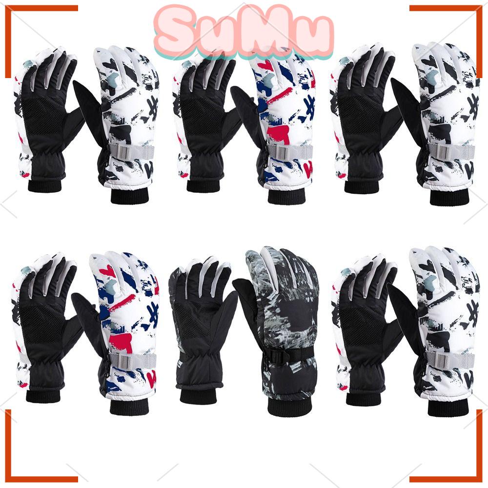 SUMU Găng Tay Trượt Tuyết Chống Trượt Chống Gió Không Thấm Nước Giữ Ấm Cho Bé