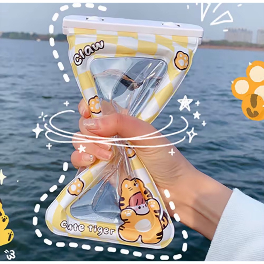 Túi chống nước điện thoại xịn viền phao hoạt hình nổi trên mặt nước đi bơi,biển, mưa có kèm dây đeo