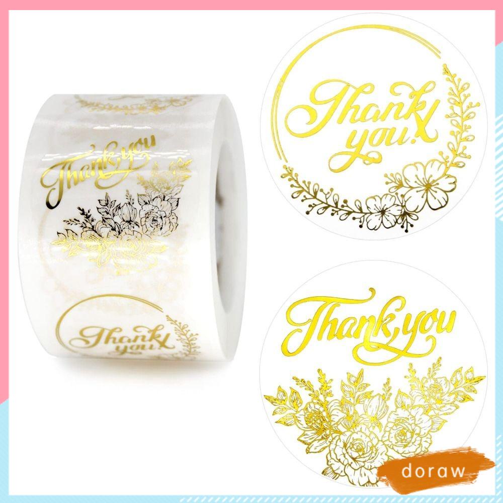 DORAW Bộ 2 Cuộn Nhãn Dán Tự Dính Bằng Lá Vàng Kiểu Dáng Công Sở