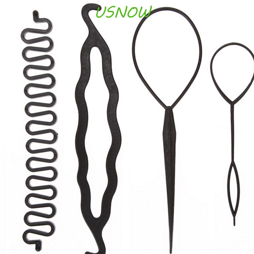USNOW Set 4 Dụng Cụ Hỗ Trợ Bện Tóc Nhanh Chóng Tiện Lợi