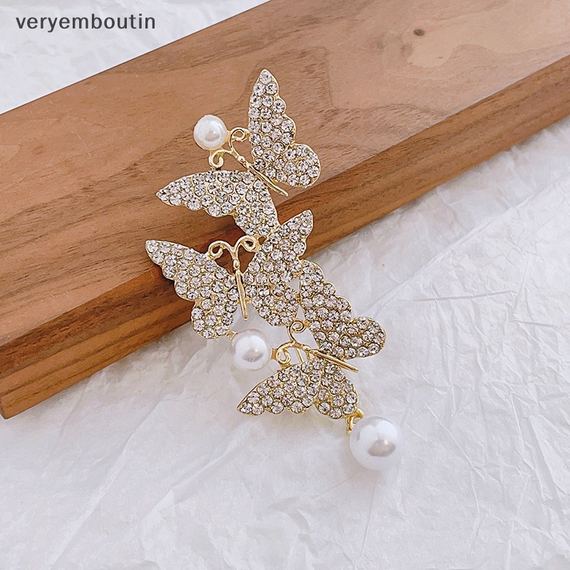 Ghim Cài Áo Hình Bướm Đính Ngọc Trai Nhân Tạo Thời Trang