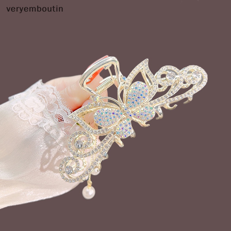 Kẹp Tóc Hình Bướm Rỗng Dát Kim Cương Thời Trang Cao Cấp Cho Nữ n