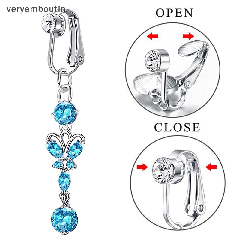 Khuyên Rốn Mặt Hình Bướm Đính Đá Zircon Thời Trang Cho Nữ
