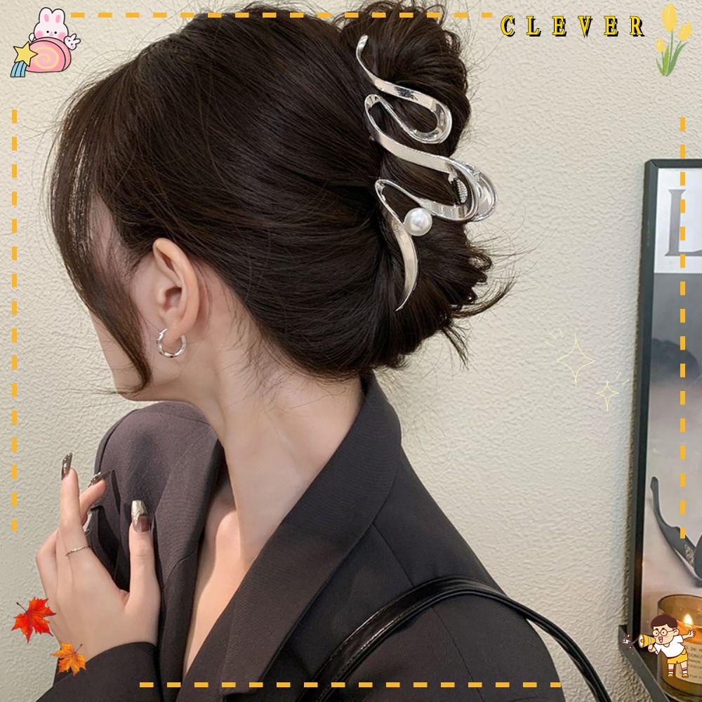CLEVER Kẹp Tóc Kim Loại Phong Cách Punk Vintage Thanh Lịch Cho Nữ