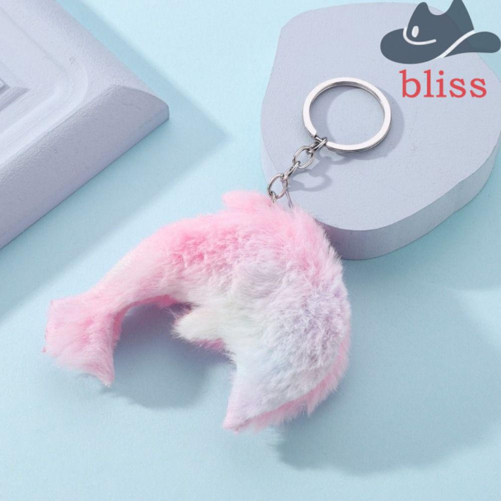 BLISS Móc Khóa Cá Heo Nhồi Bông Nhiều Màu Sắc Dễ Thương Cho Bé Gái
