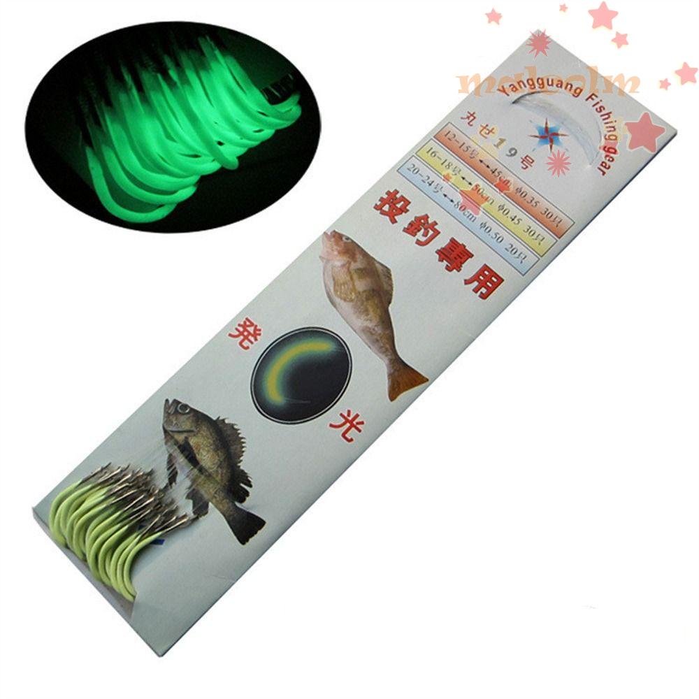 MALCOLM Móc Câu Cá Phát Sáng Bằng Thép Carbon Chất Lượng Cao