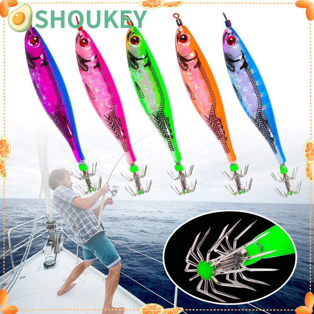 SHOUKEY Mồi Câu Cá Giả Hình Tôm Bằng Gỗ Phát Sáng Sống Động Mới