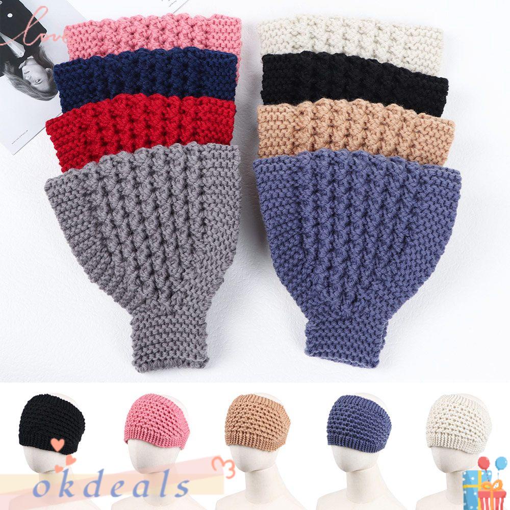 OKDEALS Khăn Turban Dệt Kim Mềm Mại Co Giãn Thời Trang Mùa Đông Cho Nữ