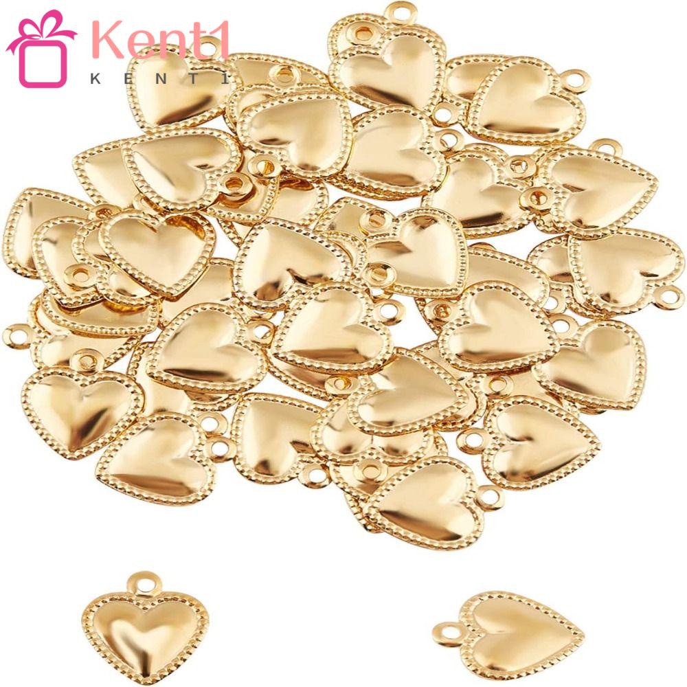 KENT1 Mặt Dây Chuyền Hình Trái Tim Nhỏ Lỗ Nhỏ Màu Vàng Làm Trang Sức Cho Nữ