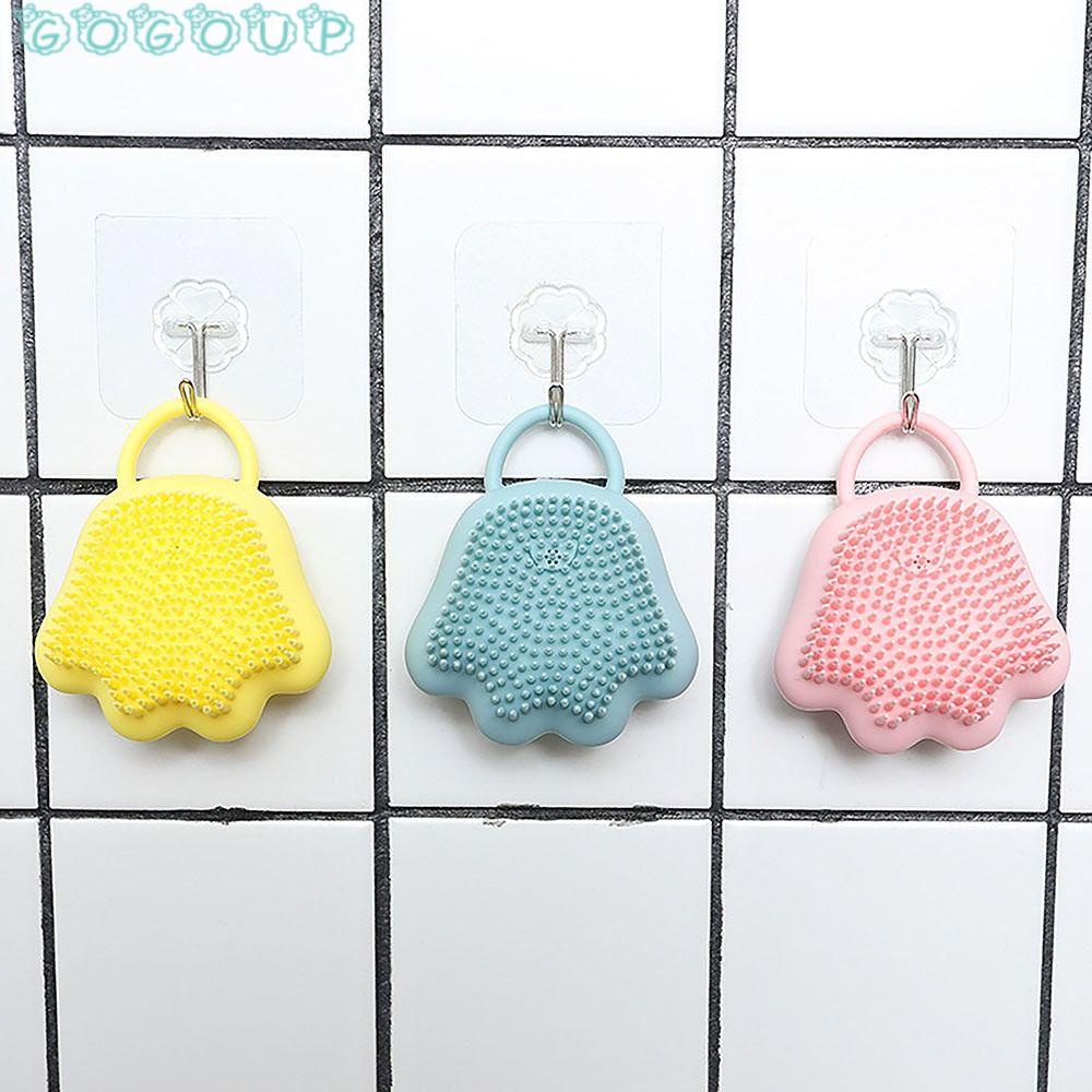 GOGOUP Bàn Chải Tắm Bằng Silicone Thiết Kế Hình Móng Mèo Ba Màu