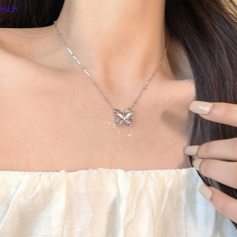 Vòng Cổ Choker Hai Lớp Đính Pha Lê Họa Tiết Dâu Tây / Bướm Tinh Tế Thời Trang Cho Nữ