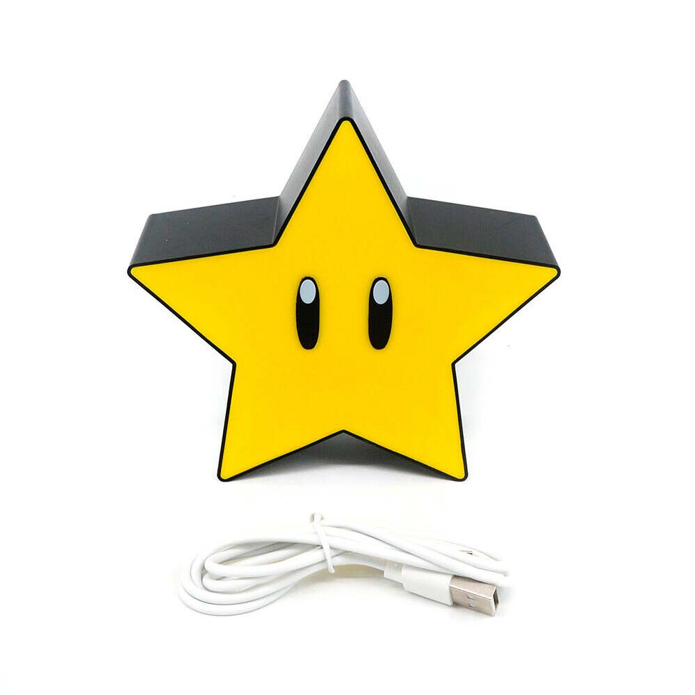 Super Mario Figure Model Night Light Star Logo Table LED USB Lamp Sound Gift