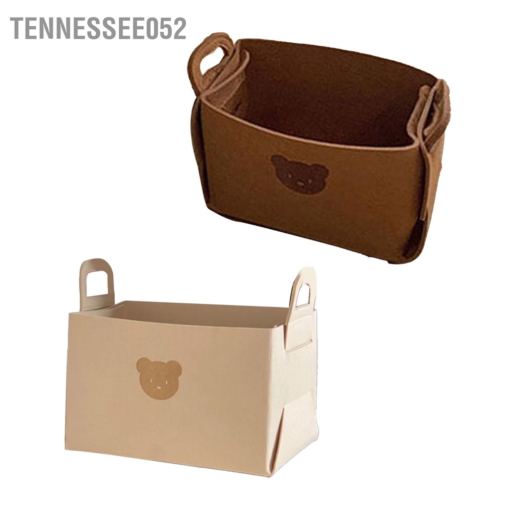 Tennessee052 Nỉ Giỏ Đựng Đồ Có Tay Cầm Thể Gập Lại Giặt Ăn Nhẹ Chơi Thùng Quần Áo Cho Máy Tính Để Bàn Tại Nhà Họa Tiết Gấu