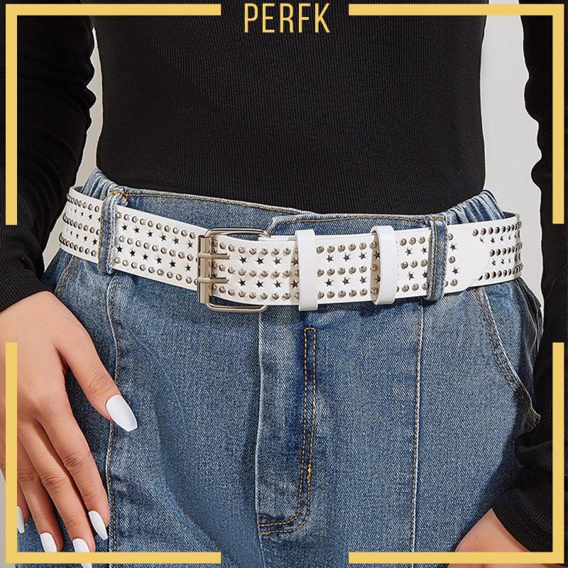 Thắt Lưng Da PU Đính Đinh Tán Phong Cách Retro Cá Tính Cho Nam