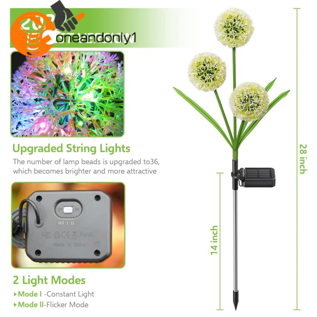 Đèn Mô Phỏng Hoa Bồ Công Anh 1 Đầu 3 Đầu Ip65 Chống Nước Trang Trí Sân Vườn