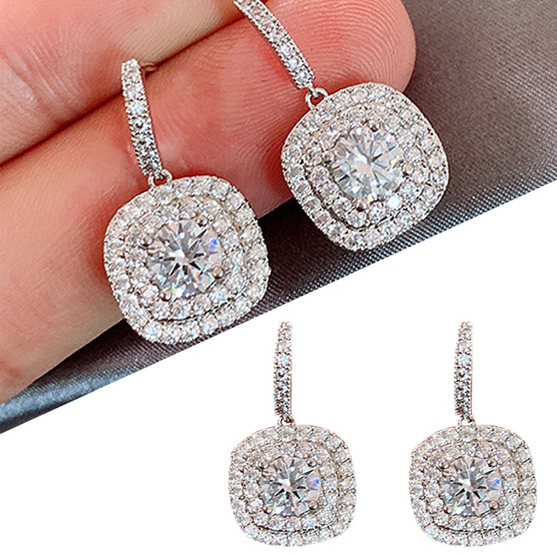 Khuyên Tai Tròn Đính Đá Zircon Phong Cách Âu Mỹ Cổ Điển Thời Trang Cho Nữ