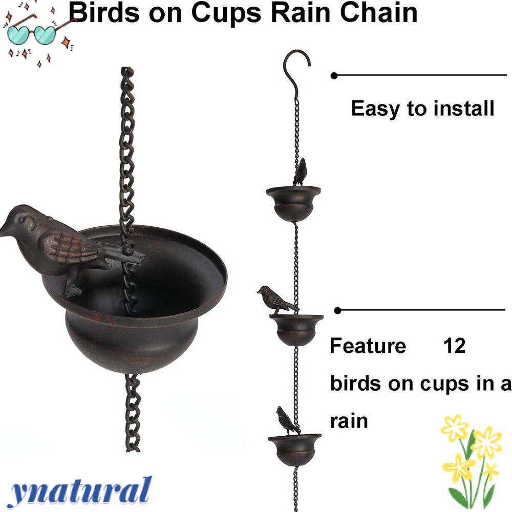 YNATURAL Dây Xích Treo Cốc Nước Thoát Nước Trang Trí Lồng Chim