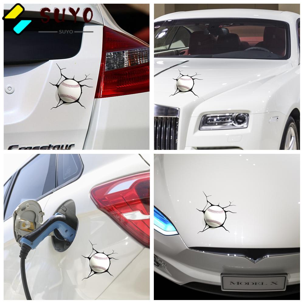 SUYO Đề Can Dán Trang Trí Cửa Sổ Xe Hơi Xe Máy Hình Bóng Chày Phong Cách Mới