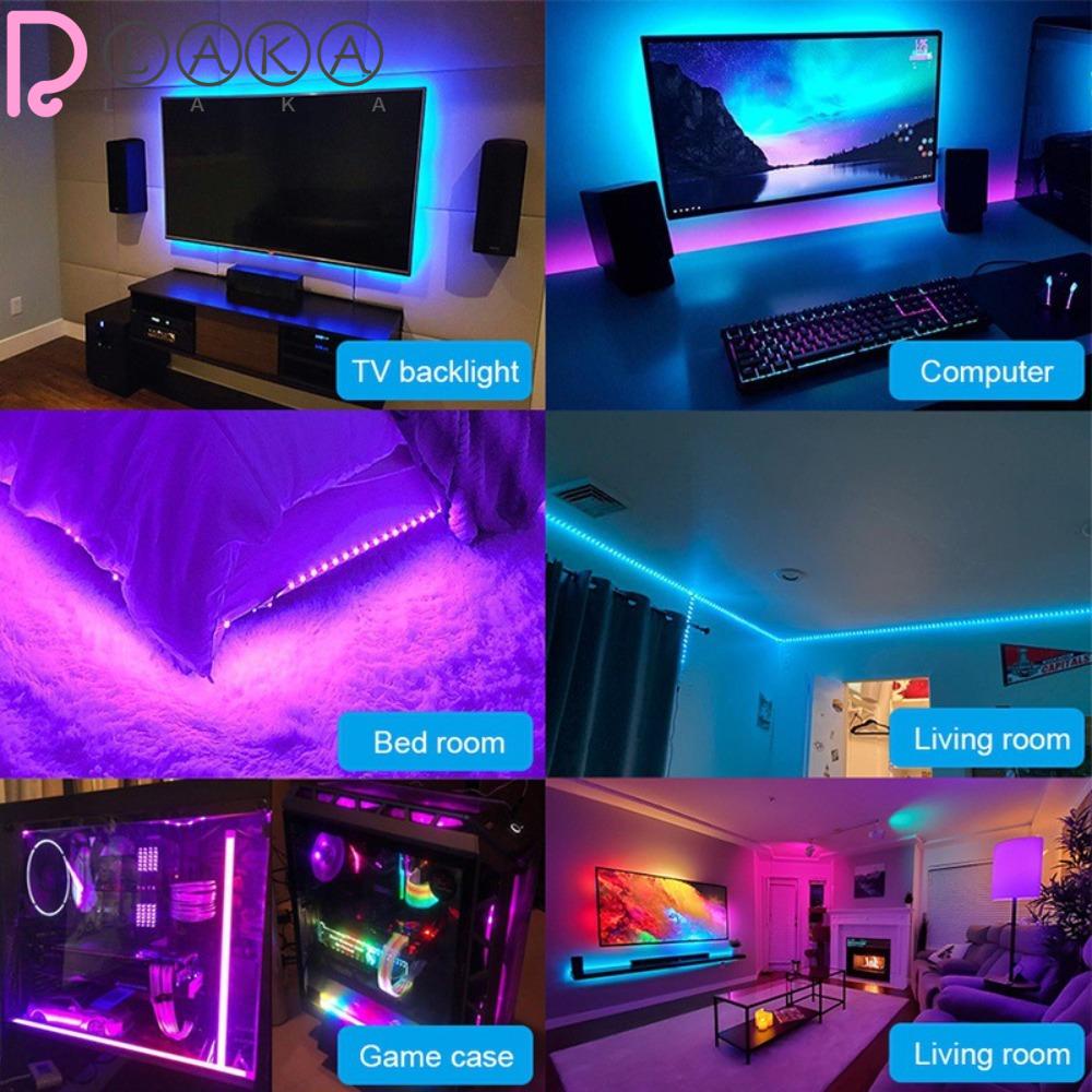 LAKAMIER Cuộn Dây Đèn LED 5v5050 24 Nút Điều Khiển Từ Xa 0.5-10m Rgb Trang Trí Tủ Quần Áo