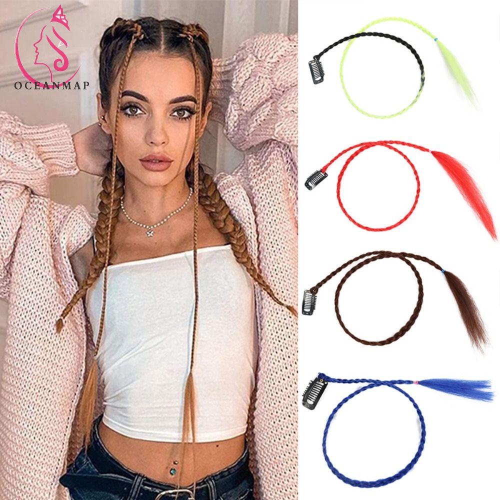 OCEANMAP Bím Tóc Giả Bằng Sợi Tổng Hợp Chống Nhiệt Thời Trang Cho Nữ