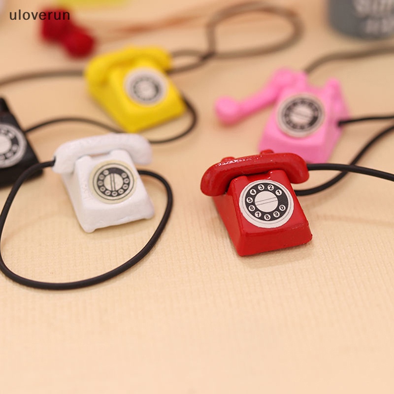 Điện Thoại Bàn Đồ Chơi Mini Phong Cách Retro Cho Nhà Búp Bê