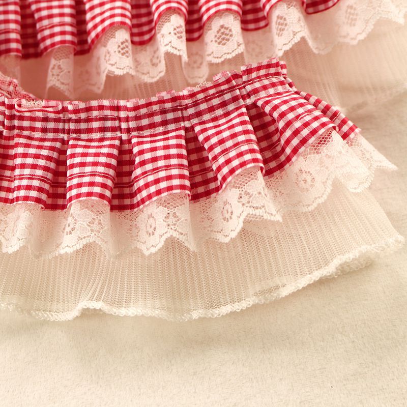 1 yard Vải Ren Lưới Ba Lớp Họa Tiết Kẻ Sọc 3D 8cm Dùng May Vá Quần Áo DIY