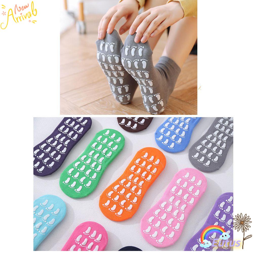 EUCA Vớ Nhung Dày Chống Trượt Màu Sắc Đơn Giản Để Tập Yoga