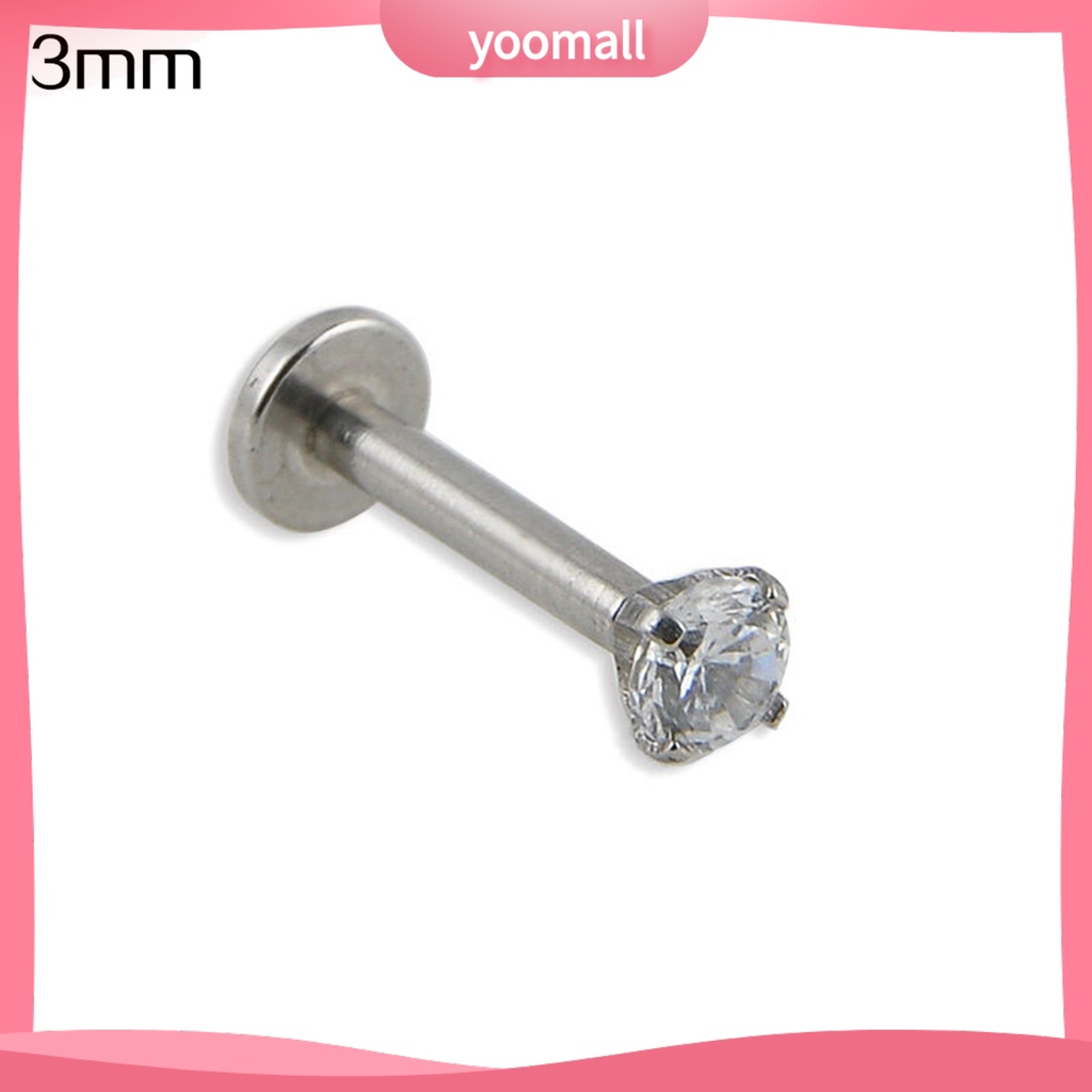 1 Khuyên Mũi / Môi Đính Đá Lấp Lánh Thời Trang Unisex 16G