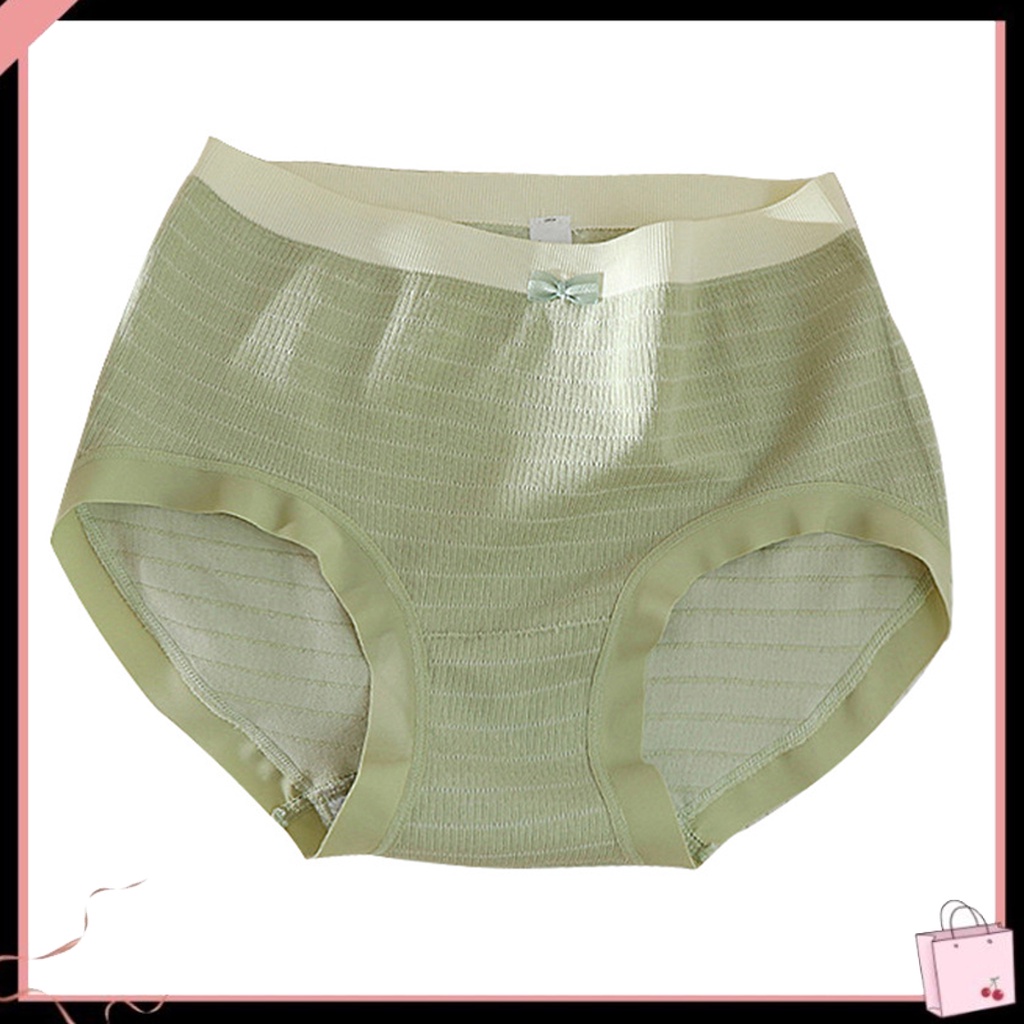 {Soltweter} Quần Lót Nữ Lưng Vừa Màu Tương Phản Thoáng Khí Thắt Nơ Trang Trí