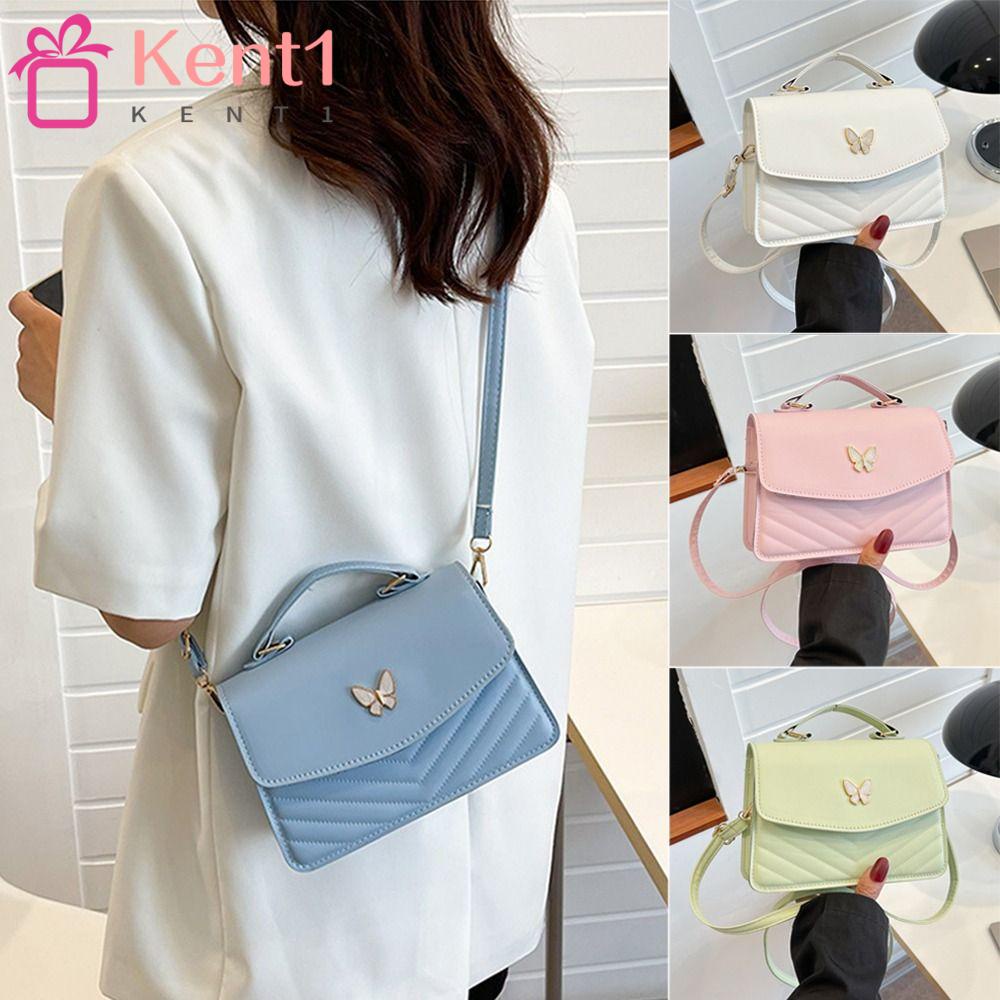 KENT1 Túi Xách Da PU Cỡ Lớn Thêu Họa Tiết Bươm Bướm Thời Trang Cho Nữ