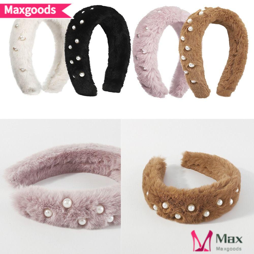 MAXG Băng Đô Lông Chồn Màu Trơn Chống Trượt Thời Trang Sang Trọng Cho Nữ