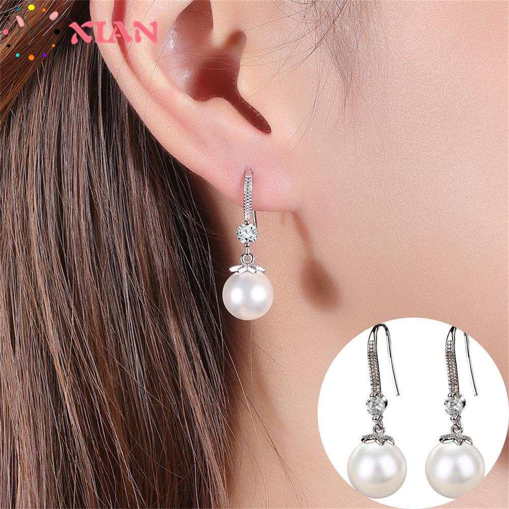 XIANTIN Khuyên Tai Chuỗi Đính Hạt Giả Ngọc Trai