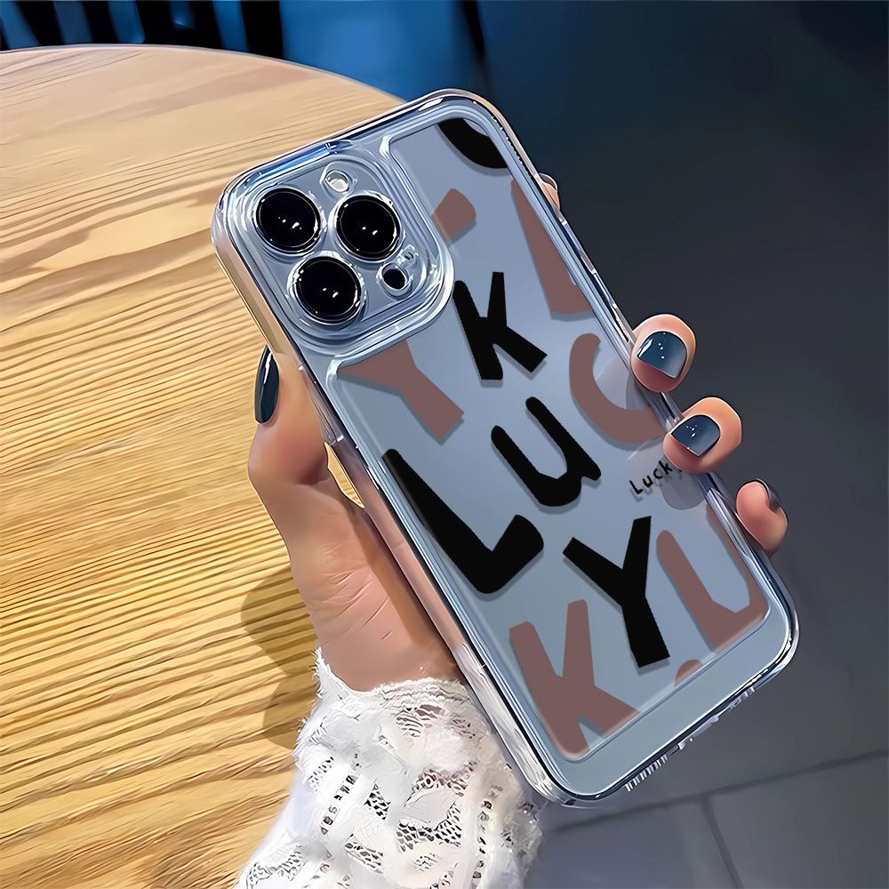 Ốp Điện Thoại Mềm Họa Tiết Chữ Hoạt Hình Đơn Giản Cho iPhone 11 1213iPhone14Promax 7 8p XZ8Y