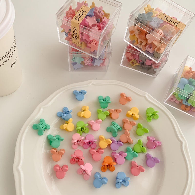 1 Kẹp Tóc Nhỏ Hình Hoa / Chuột mickey Nhiều Màu Sắc Dễ Thương Cho Bé Gái