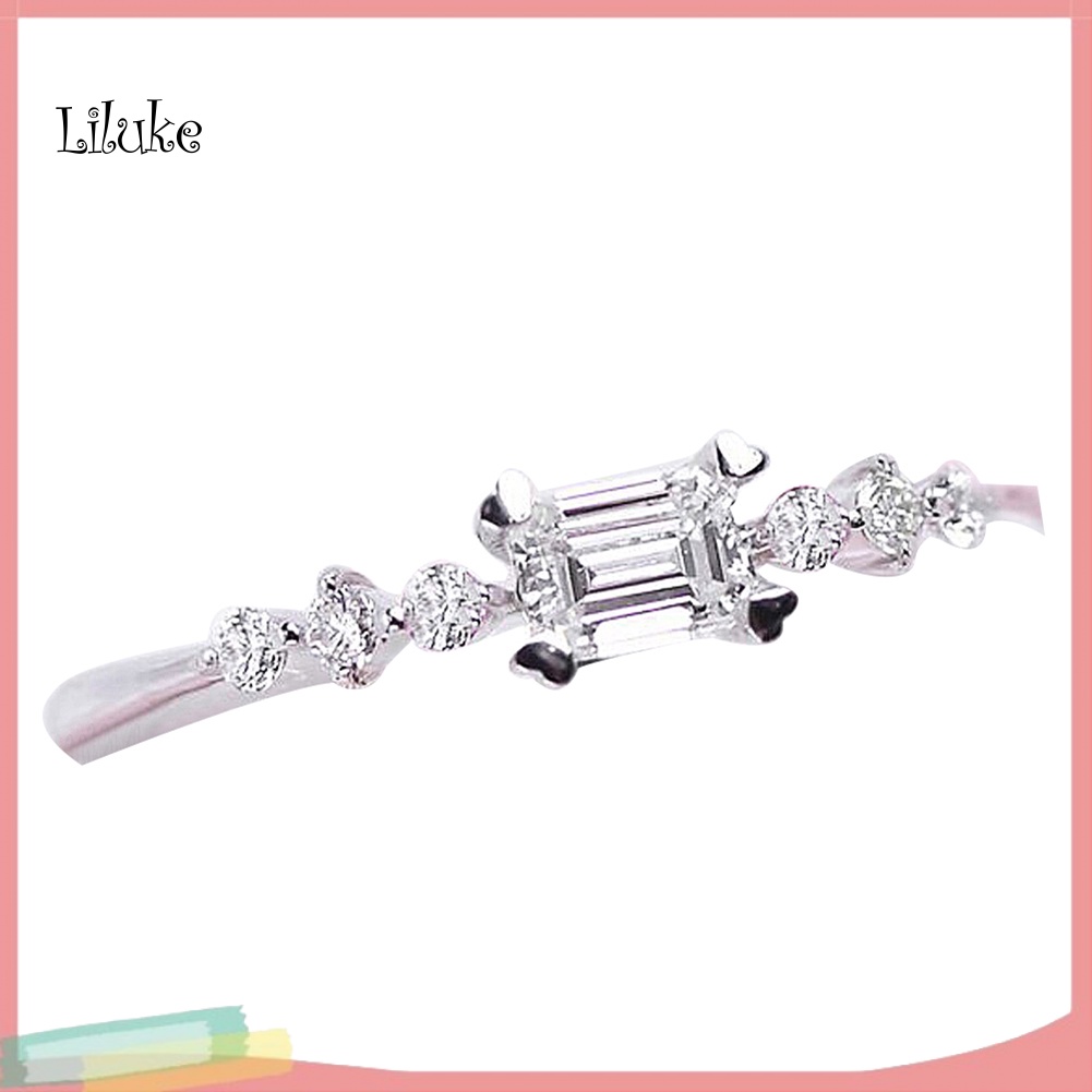 Nhẫn Đính Đá Họa Tiết Hình Chữ Nhật Sang Trọng Thời Trang Cho Nữ