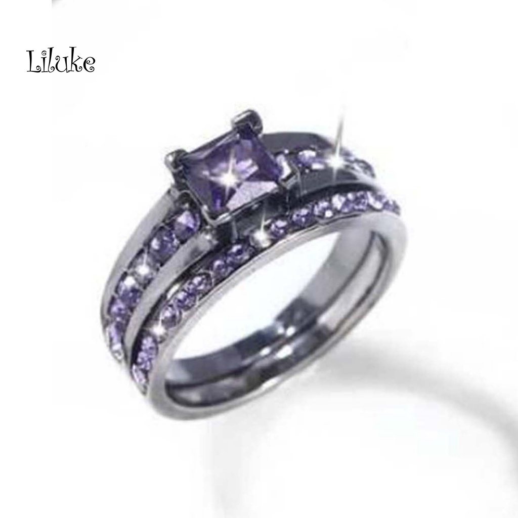 Bộ 3 Nhẫn Đôi Chất Liệu Hợp Kim Đính Đá Thời Trang