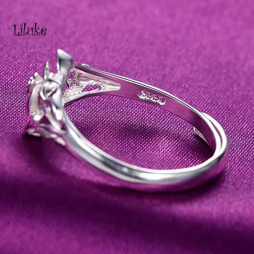 Nhẫn Đồng Đính Đá Màu Sắc Hoa Hồng Cổ Điển Cho Nữ