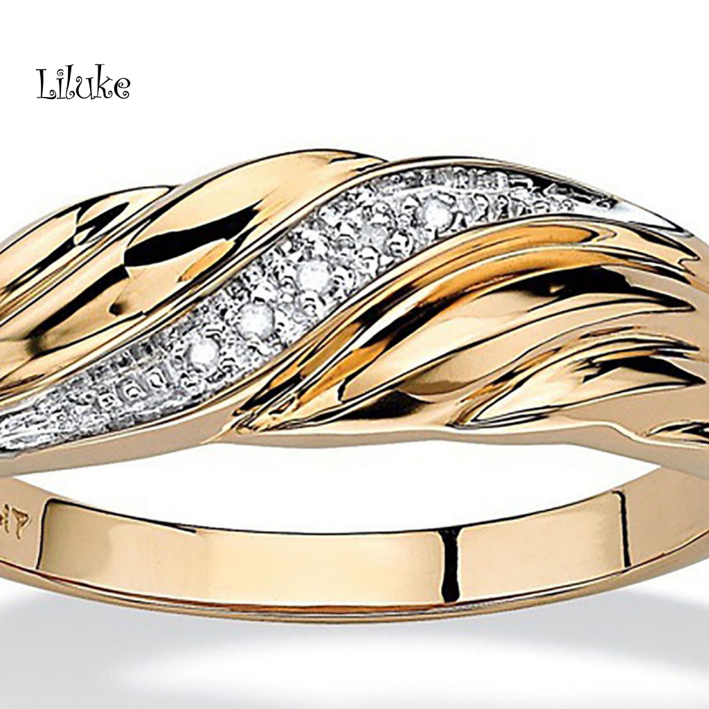 Nhẫn Hợp Kim Mạ Vàng Trang Trí Xoắn Đính Đá Thời Trang Cho Nữ