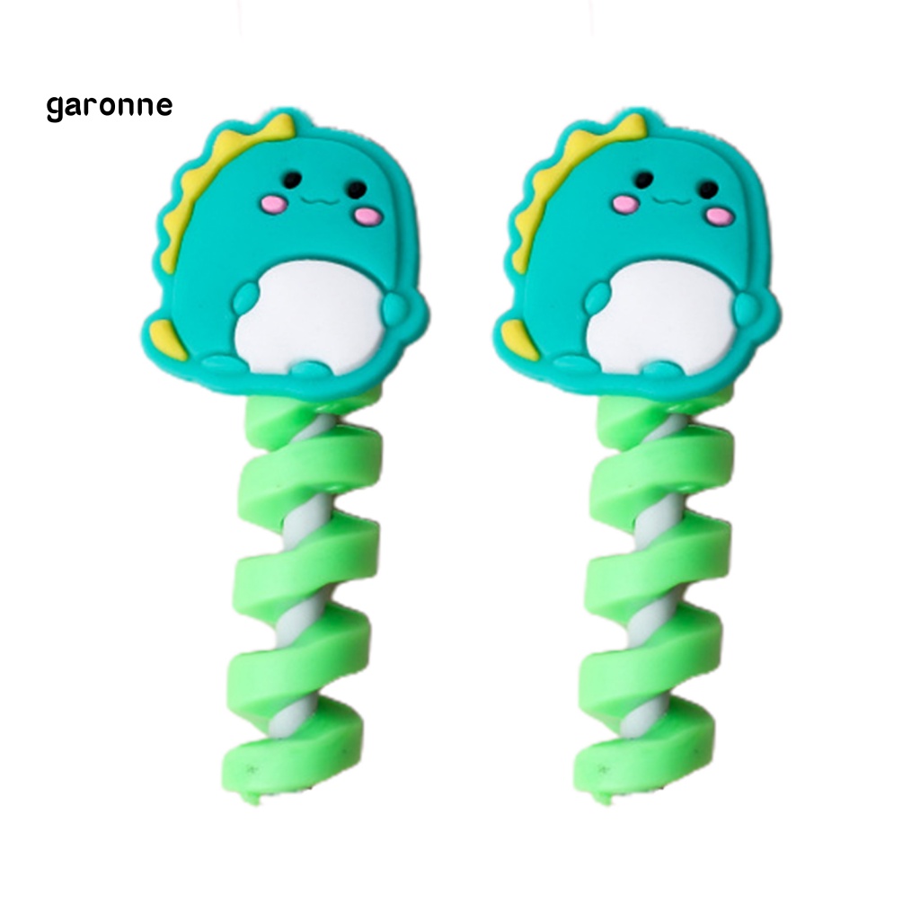 Set 2 Phụ Kiện Bảo Vệ Dây Cáp Sạc USB Hình Gấu Hoạt Hình Dễ Thương