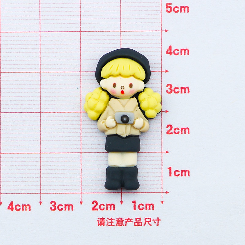 Set 10 Phụ Kiện Kẹp Tóc / Điện Thoại Hình Cô Gái Ăn Bắp Rang Bơ Diy