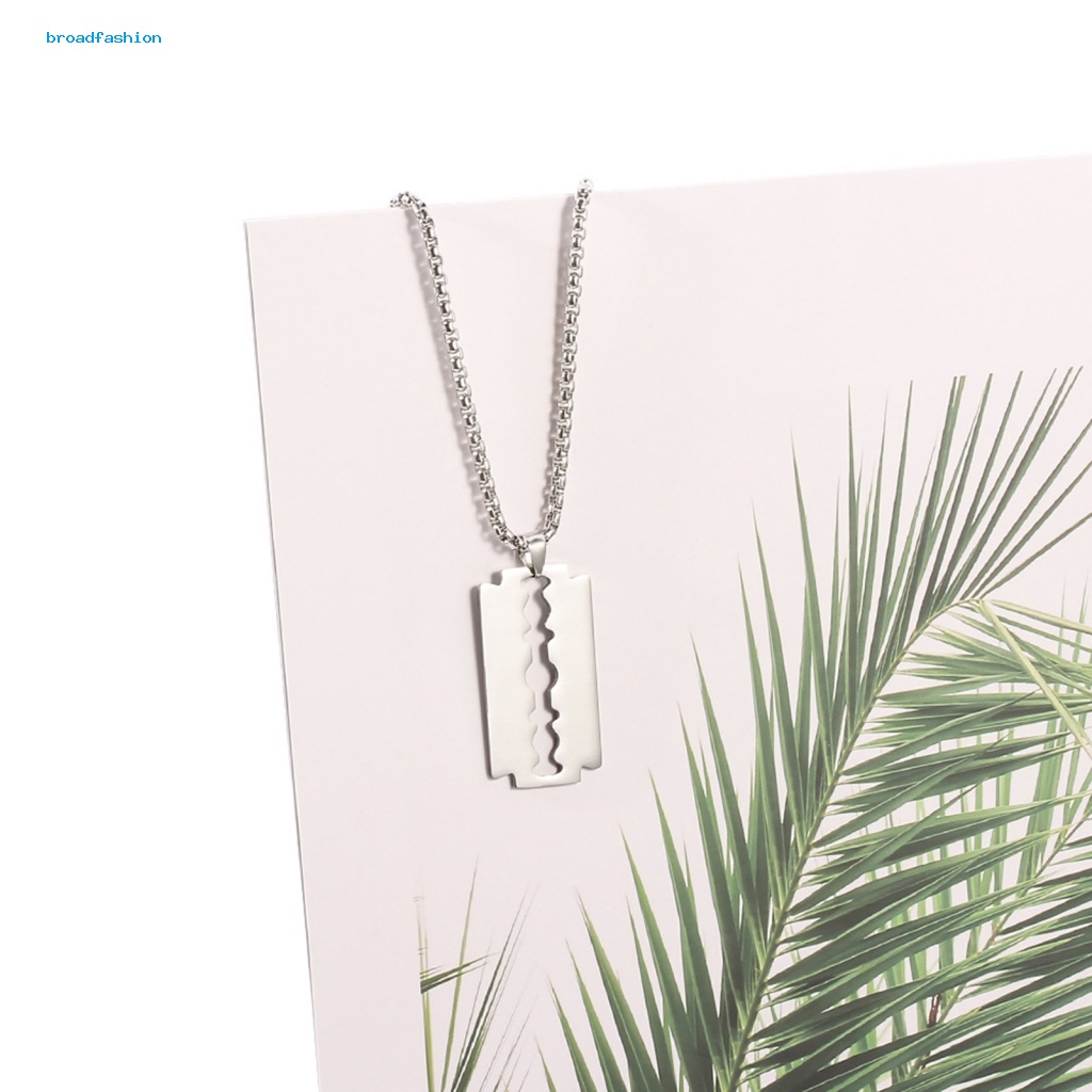 Vòng cổ Mặt Hình Lưỡi Dao Bằng Thép Không Gỉ Phong Cách Punk Hip Hop Làm Quà Tặng Sinh Nhật Hàng Ngày Cho Nam Và Nữ